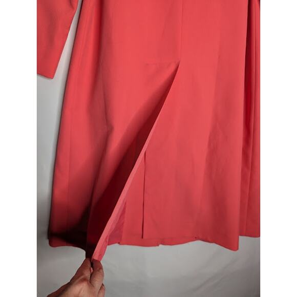 Vintage Twee Retro indiepop vibrant bold Pink Lined Peacoat size 8-10 timeless - Picture 9 of 11